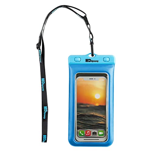 H2ODYSSEY Waterproof Phone Case and Lanyard - Excellent Waterproof Protection - Floats in The Water -Lanyard for Beach Kayak Travel - Universal Size - Blue - color: Blue