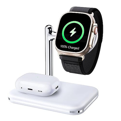 2 in 1 Charger Stand for Apple Watch and AirPods - color: White