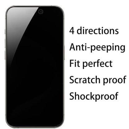 2 Pack 360 Degree Privacy Tempered Glass for iPhone 15 Plus/iPhone 16 Plus Anti-Spy 4 Directions Screen Protector 4 Sides Film 6.7 inch - size: For iPhone 15 Plus / iPhone 16 Plus