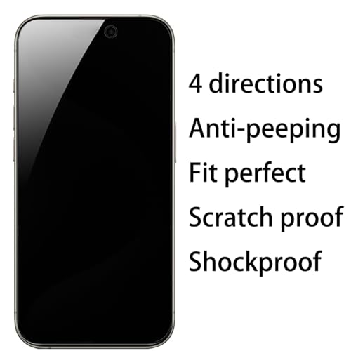 2 Pack 360 Degree Privacy Tempered Glass for iPhone 15 Plus/iPhone 16 Plus Anti-Spy 4 Directions Screen Protector 4 Sides Film 6.7 inch - size: For iPhone 15 Plus / iPhone 16 Plus
