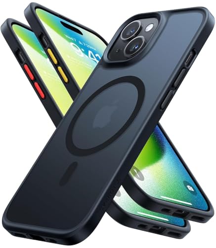 TORRAS Magnetic Shockproof for iPhone 15 Case iPhone 14 Case, 12FT Military Grade Drop Protection, Translucent Slim Protective Anti-Scratch, Black - color: Black, size: iPhone 14/15