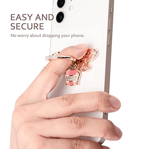 Allengel Cute Bee Phone Ring Grip Holder, Rosegold - color: rosegold
