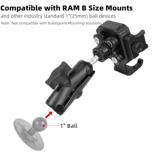 Adjustable 1" Ball Phone Holder with 3.54" Medium Arm for 4.7-7" Smartphones, Universal Phone Mount with Vibration Dampener [Camera Friendly] [1s Lock & Release], Compatible with RAM Mounts - style: 1" Ball Phone Holder with 3.54" Arm