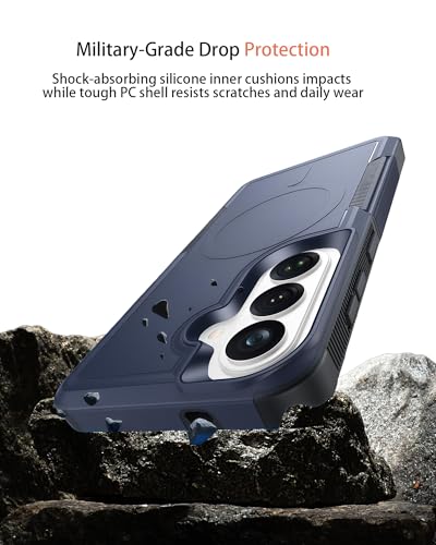 Heavy Duty Magnetic Case for Samsung Galaxy A16/A17/A26, Military Grade Dual Layer Shockproof, Compatible with MagSafe, Matte Finish Protection Cover - color: Blue, size: Galaxy A17/A16/A26 6.7 Inch