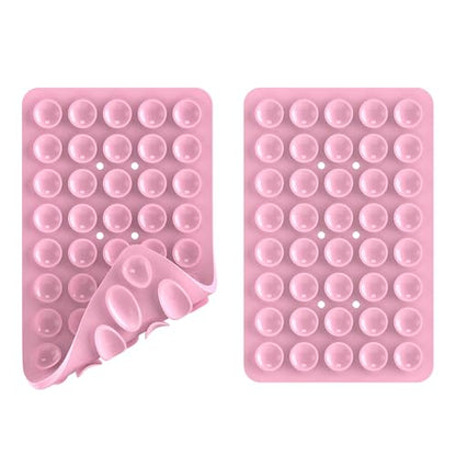 Double Sided Silicone Suction Phone Holder Mount, Silicon Accessory for iPhone and Android, Hands-Free Mirror Shower Phone Holder, TikTok Videos and Selfies (Combo E) - color: Combo E