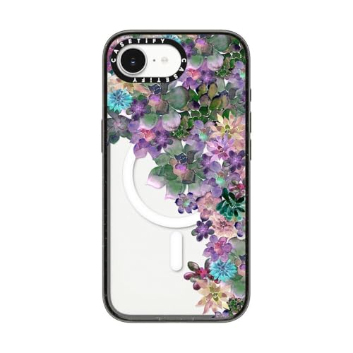 CASETiFY for iPhone 17e / 16e Case - Impact Compatible with MagSafe | 8.2 ft. 4x Military Grade Drop Protection | MY SUCCULENT GARDEN | Black - color: My Succulent Garden, size: iPhone 16e (6.1")