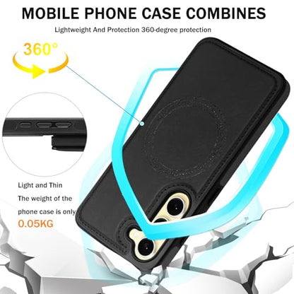 for Samsung Galaxy S23 Plus Wallet Case, 2-in-1 Detachable Magnetic Wallet Case, Card Holder RFID Blocking, Fashionable Faux Leather Card Slot & Folding Design (Black) - color: Black, size: Samsung Galaxy S23plus