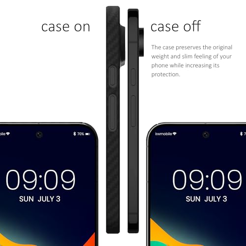 kalibri Aramid Fiber Case Compatible with Google Pixel 9 Pro - Case Super Slim Strong Protective Phone Cover - Black Matte - size: Pixel 9 Pro