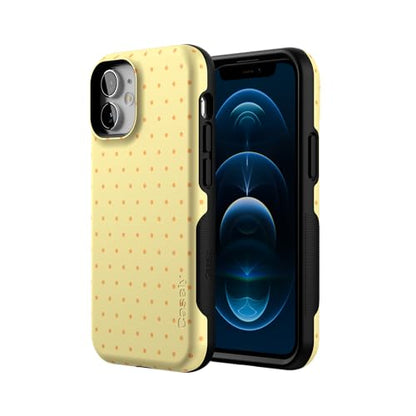Casely iPhone 12 Mini Case | On the Dot | Yellow Polka Dot | Bold Protective Design | Compatible with MagSafe - color: On the Dot | Yellow Polka Dot, size: Iphone 12 Mini