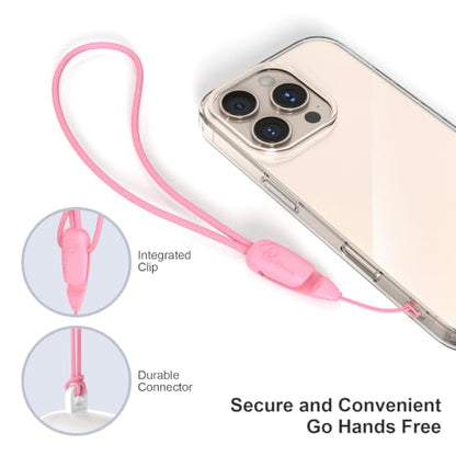E-Tree 2 Pack Multi-Purpose Wrist Lanyard Hand Strap for Cell Phone Case Camera Airpods Keys Keychain Keys USB Flash Drive - color: Rose Pink and Black