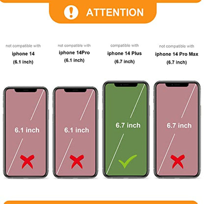 Bocasal Detachable Wallet Case Card Holder for iPhone 14 Plus, Blue | RFID Blocking Kickstand Card Slots Holder PU Leather Magnetic Shockproof Wrist Strap Removable Flip Protective Cover 6.7 inch - color: Blue
