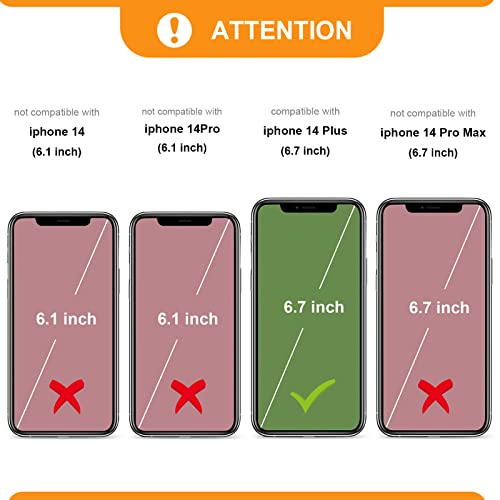 Bocasal Detachable Wallet Case Card Holder for iPhone 14 Plus, Rose Gold | RFID Blocking Kickstand Card Slots Holder PU Leather Magnetic Shockproof Wrist Strap Removable Flip Protective Cover 6.7 inch - color: Rose Gold