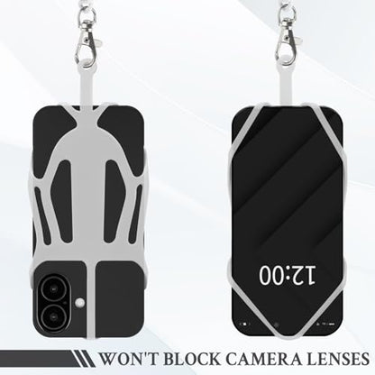 HOTEMIA Silicone Phone Lanyard Holder with Carabiner, Universal Phone Strap,Anti-Theft Phone Case with retractable tether - color: Transparent