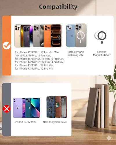 for MagSafe Wallet with Money Clip, Adjustable Stand, 8 Card Holder | ID Window, Stronger Magnetic Wallet for iPhone 17/16/15/14/13/12 Series, RFID Blocking, for iPhone Wallet, Purple - color: Purple