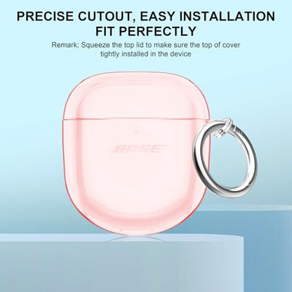 Aircawin for Bose QuietComfort Earbuds II/QuietComfort Ultra 1/2 Case Clear - color: Clear Pink