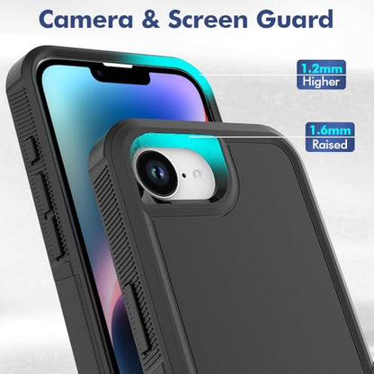 Heavy‑Duty Rugged Anti‑Drop Shockproof Protective Phone Case for iPhone 17e & iPhone 16e, Durable Protective Shell, Black - color: Black, size: iPhone 17e/16e