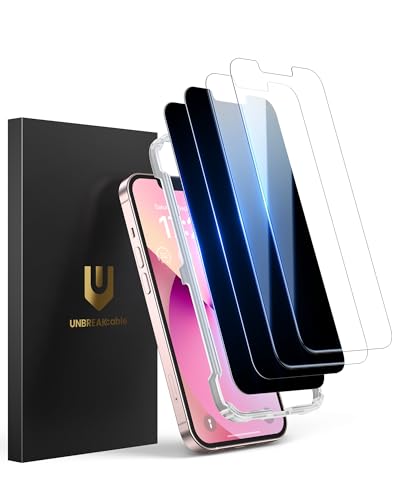 UNBREAKcable 4PCS Screen Protector for iPhone 13-2 Privacy Tempered Glass+2 Clear Glass Double Shatterproof [Easy Installation Frame] [9H Hardness] [Case Friendly] Anti-Scratch for iPhone 6.1 inch - size: iPhone 13