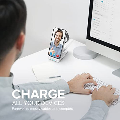 3 in 1 Fast Wireless Charging Station for Multiple Apple Devices - color: White