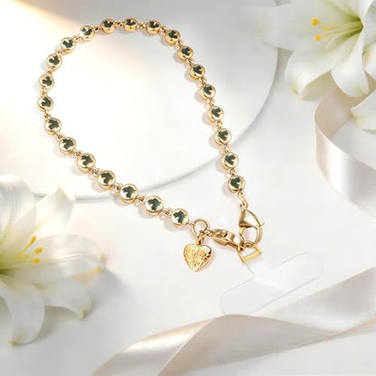 Phone Charm Strap Detachable Wrist Strap For iPhone Anti Theft Strap Phone Chain Wristlet - color: Green