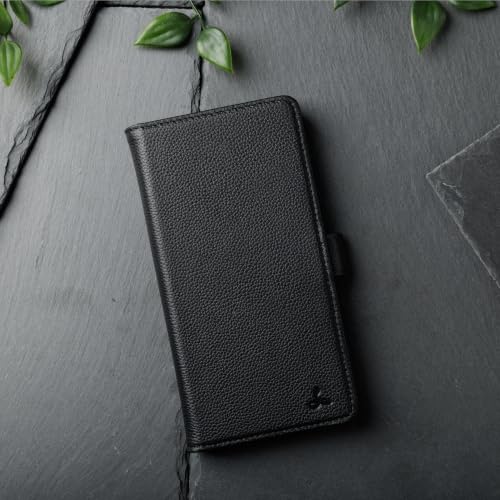 Snakehive Genuine Leather Wallet Case for Pixel 10/10 Pro – Flip Cover with Card Slots & Stand (Dappled Black) - color: Dappled Black