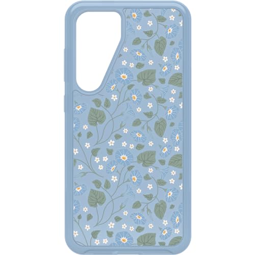 OtterBox Samsung Galaxy S24+ Symmetry Series Clear Case - Dawn Floral (Blue), Ultra-Sleek, Wireless Charging Compatible, Raised Edges Protect Camera & Screen - color: Blue, style: Samsung Galaxy S24+