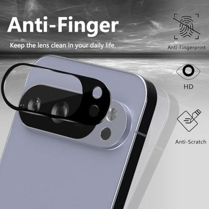 2 Pack Camera Lens Frame for Google Pixel 10 Pro, 9H Glass Screen Protector Anti-Scratch, Tempered Glass Camera Cover Accessories for Google Pixel 10 Pro, Black - size: for Google Pixel 10 Pro