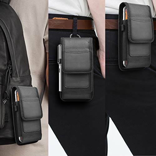 Njjex Cell Phone Holster Belt Clip for Samsung S25 Ultra iPhone 17 Pro Max | Nylon, Belt Clip for Galaxy S26 S25 Ultra S24 S23 A17 A16 A15 iPhone 17 Pro Max 16 15 16E Air card holder, pouch, for men