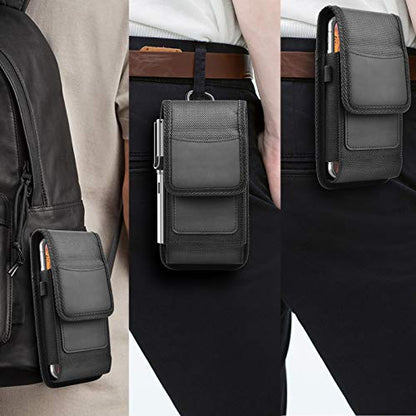 Njjex Cell Phone Holster Belt Clip for Samsung S25 Ultra iPhone 17 Pro Max | Nylon, Belt Clip for Galaxy S26 S25 Ultra S24 S23 A17 A16 A15 iPhone 17 Pro Max 16 15 16E Air card holder, pouch, for men