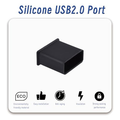 5 PCS USB2.0 Port Anti-dust Plugs, PE Covers Caps Stoppers, Port Protector for PC Computer Laptop Router Network Hub or Other Standard USB 2.0, 0.51 x 0.2 (LxW) - size: USB2.0/Black/5 PCS