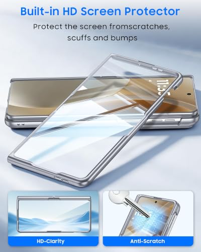 GooseBox for Motorola Razr Fold Case 2026 Phone Case Built-in Screen Protector & Hinge Protection & Hidden Kickstand Razr Fold Case with Full Body Shockproof Protective Phone Case Gray - color: Gray