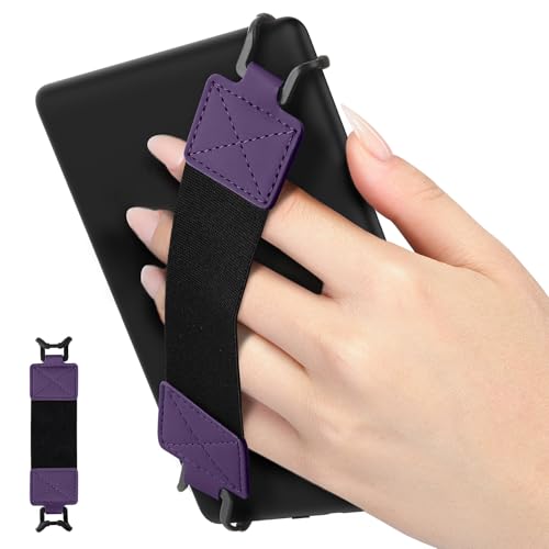 MoKo Security Hand-Strap for 6-8" Kindle eReaders Fire Tablets, Dark Purple - color: Dark Purple, style: Black Strap