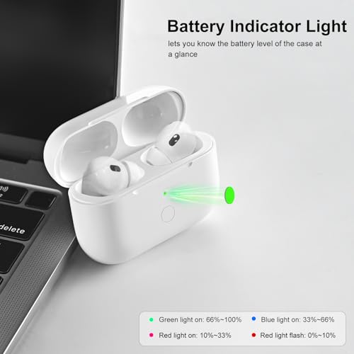 Wireless Charging Case Compatible with AirPod Pro 1st & 2nd Generation, Air Pod Pro 2 1 Charger Case Replacement to USB-C Without Earbuds - color: White Air Pod Pro Charging Case