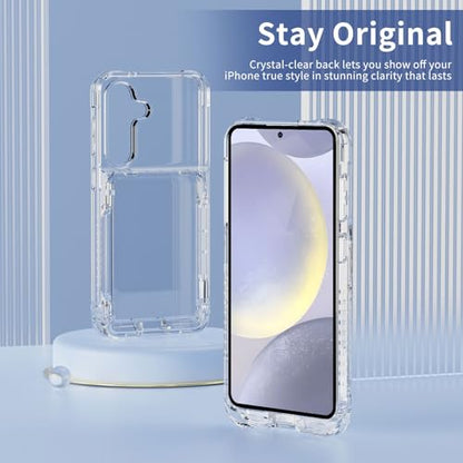 ACANDYA for Samsung Galaxy S24 Case Wallet Clear Protective Case with Credit Card Holder Heavy Duty Protection Shockproof Anti-Scratch Anti-Yellow Cover for Samsung Galaxy S24 6.2 inch Transparent - size: Galaxy S24 6.2 inch