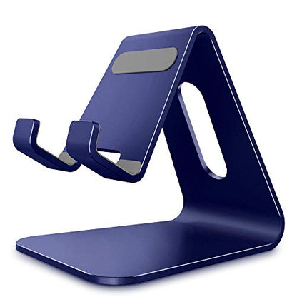 CreaDream Phone Stand Holder, Aluminum Phone Stand for Desk - color: Navy blue