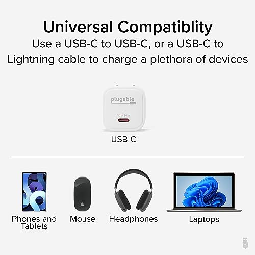 Plugable 30W USB-C GaN Charger, White