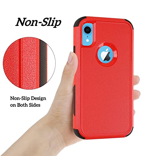 Co-Goldguard for iPhone XR Phone Case, [Shockproof] [Dropproof] Heavy Duty Protection Phone Case Cover, Scratch-Resistant Shell for iPhone XR, 6.1 inch, Red/Black - color: Red/Black