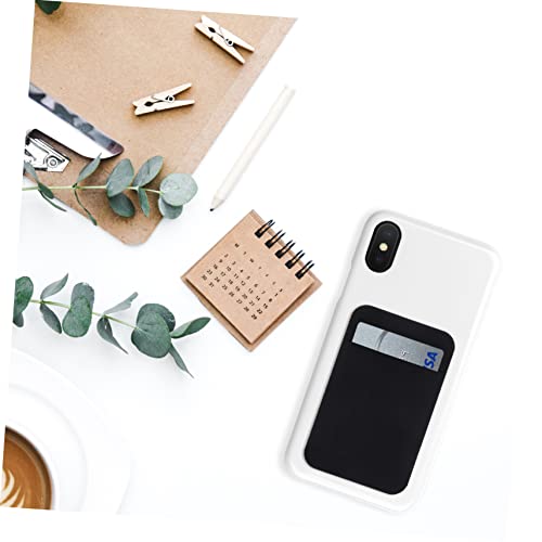 DOITOOL 2pcs Adhesive Phone Card Holders for Back Stretch Fabric Wallet Slim Sticky Pocket for Credit Cards and ID Compatible Smartphones Black