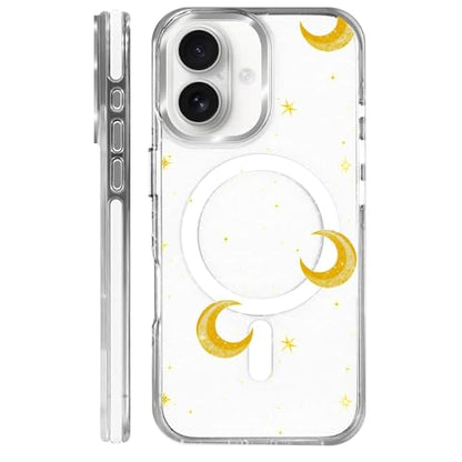 Magnetic Case for iPhone 14 iPhone 13 Design On Clear Base,Compatible with MagSafe,Slim Protective Soft TPU Bumper Phone Cover Women Girls Case Clear Celestial Moon Stars - color: Clear Celestial Moon Stars, size: iPhone 14 iPhone 13