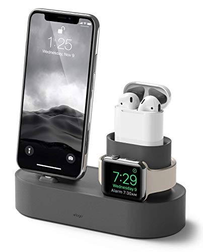 elago 3 in 1 Charging Station for iPhone, AirPods, Apple Watch - color: Dark Grey