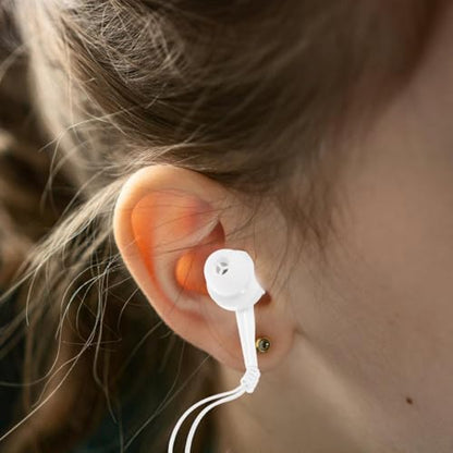 Mipcase Retractable Earbuds with 3.5mm Jack, Tangle-Free Wired in-Ear Headphones, Dual Pull Stretchable Earphones for MP3 Player Smartphone Airplane Travel, White