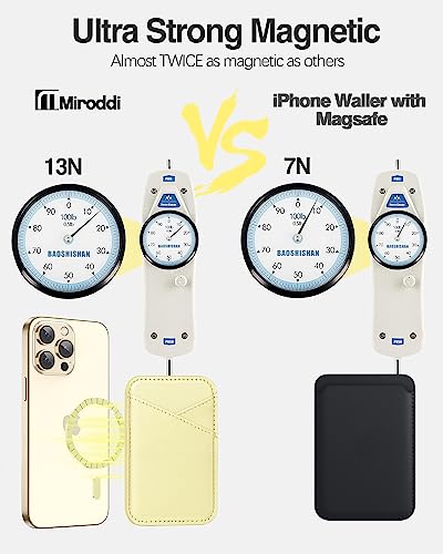 Miroddi for MagSafe Wallet, Ultra-Thin Magnetic Wallet with 2 Card Slots | RFID Blocking, No More Falling, Strongest Magnetic Card Holder for iPhone 17/16/15/14/13/12 Series & Pixel 10, Lemon Yellow - color: Yellow