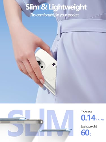 Miroddi for MagSafe Wallet with Privacy Flap, Strongest Magnetic Wallet | 7 Cards Holder, RFID Blocking, Leather Magnetic Phone Wallet for iPhone 17/16/15/14/13/12 Series and Pixel 10, Creamy white - color: Creamy white