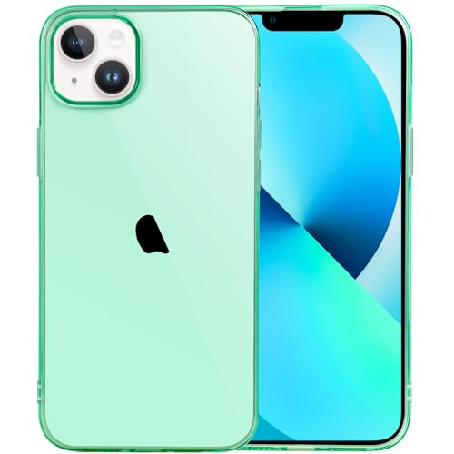 JJGoo Compatible with iPhone 13 mini Case, Soft Transparent Shockproof Protective Slim Thin Bumper Phone Cover for iPhone 13 mini - 5.4 inch, Translucent Green - color: Green