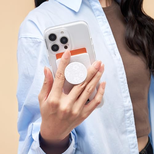 PopSockets Phone Wallet for MagSafe with Grip- Blanc Fresh - color: Blanc Fresh, style: MagSafe