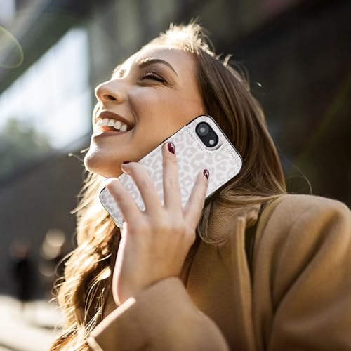 HAOPINSH for iPhone 16e Case Wallet with Card Holder, White Leopard Cheetah Pattern Back Flip Folio PU Leather Kickstand Card Slots Case for Women Girls, Double Magnetic Clasp Shockproof Cover 6.1" - color: White Leopard