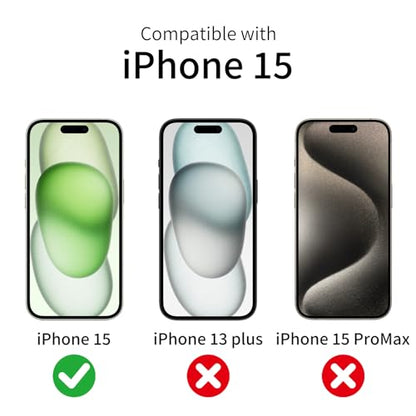 3 Pack Privacy Screen Protector for iPhone 15/15 Pro/16, 9H Hardness Double Shatterproof Anti-Spy Tempered Glass Film, Easy Installation, Case-Friendly - size: iPhone 15/15 Pro/16
