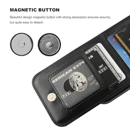 KIHUWEY for iPhone 16 Pro Wallet Case Card Holder for MagSafe, Black | Wireless Charging, RFID, Flip PU Leather, Magnetic Clasp, Kickstand, Heavy Duty Protective Cover - color: Magsafe for Black