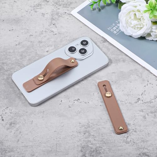 Ymapinc 2Pcs Phone Loops for Back of Phone Strap Grip Holder - color: Brown