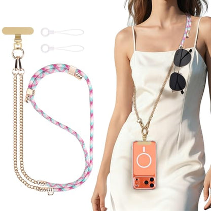 YFWE Phone Lanyard Crossbody, Adjustable Cell Phone Lanyard Neck Strap for All Phones, Universal Skin Friendly Phone Strap Crossbody for Women and Men - color: Colorful 4