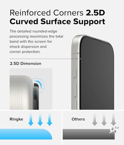Ringke for iPhone 16 Pro Max Screen Protector [Easy Slide, 2 Pack] - size: iPhone 16 Pro Max